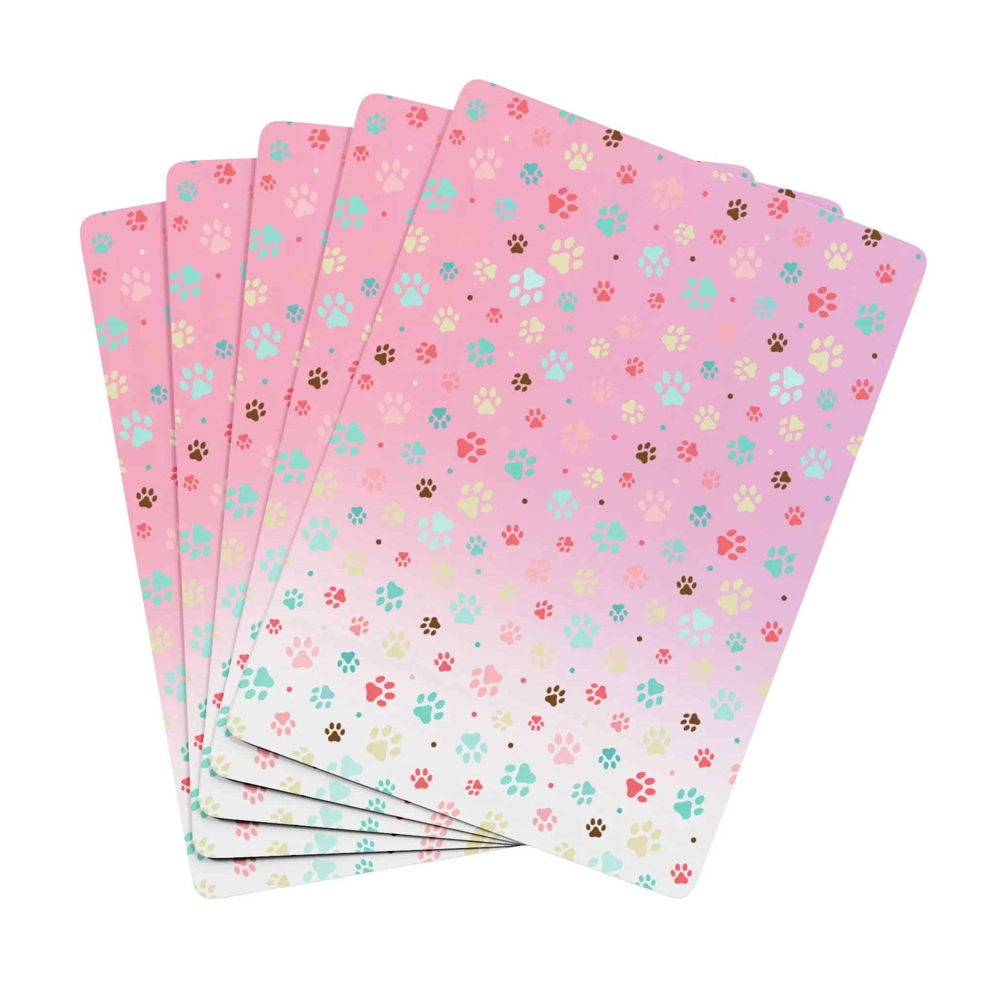 Poker Playing Cards with Pet Paw Print Design - Toys & Games, Playing Cards - EpiAl's Shop