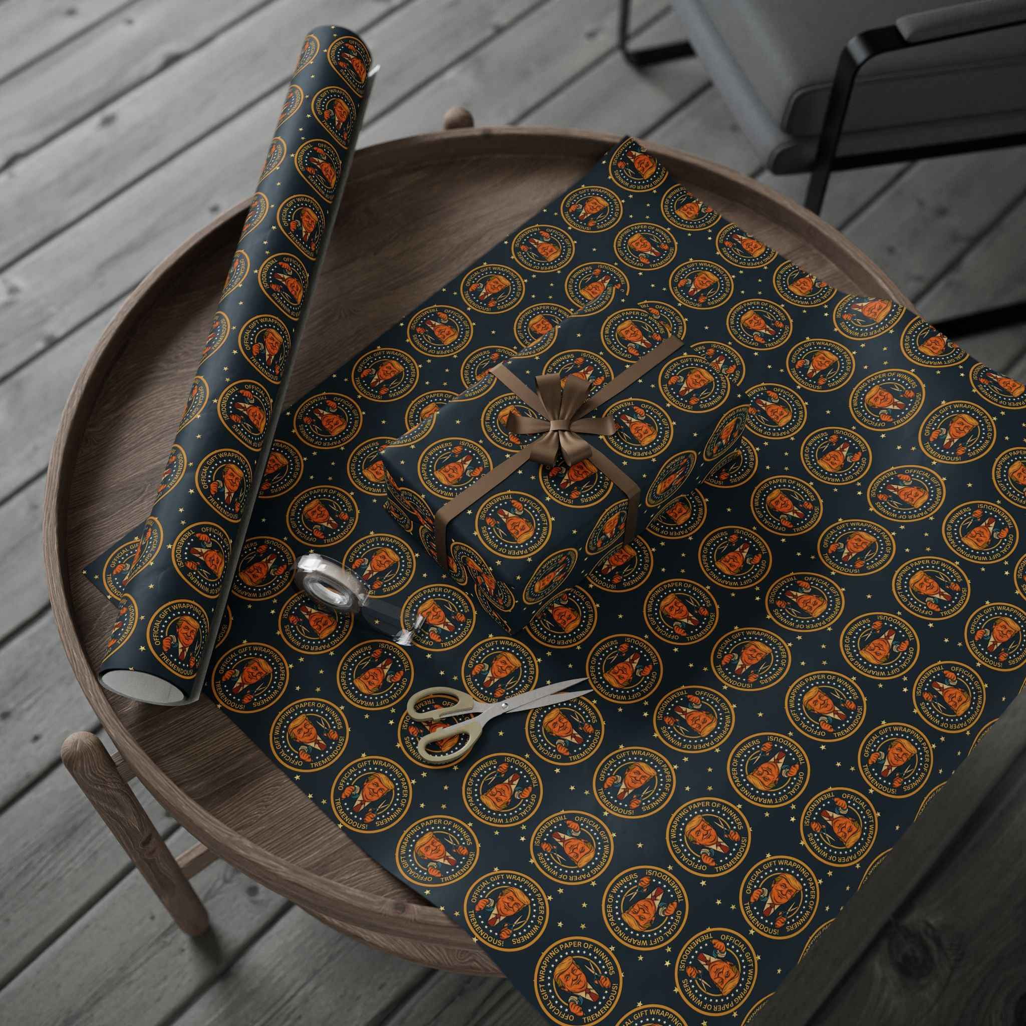 Political Parody “Official Gift Wrapping Paper of Winners” – Tremendous Seal Pattern - Gift Wrap, Paper - EpiAl's Shop