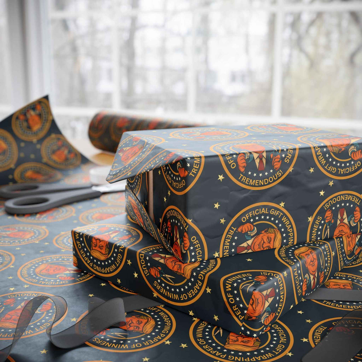 Political Parody “Official Gift Wrapping Paper of Winners” – Tremendous Seal Pattern - Gift Wrap, Paper - EpiAl's Shop
