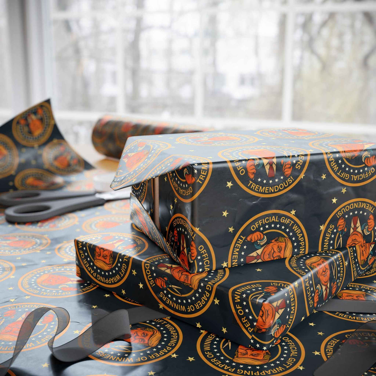 Political Parody “Official Gift Wrapping Paper of Winners” – Tremendous Seal Pattern - Gift Wrap, Paper - EpiAl's Shop