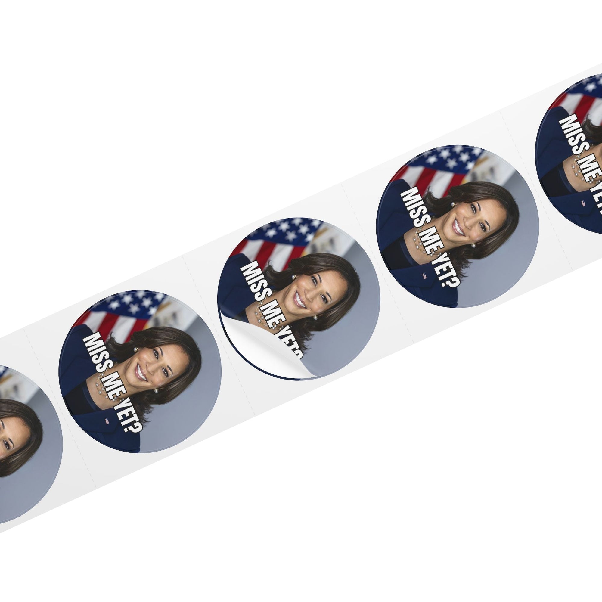 Political Round Sticker Rolls - Kamala 'Miss Me Yet?' - Paper Products, Stickers - EpiAl's Shop