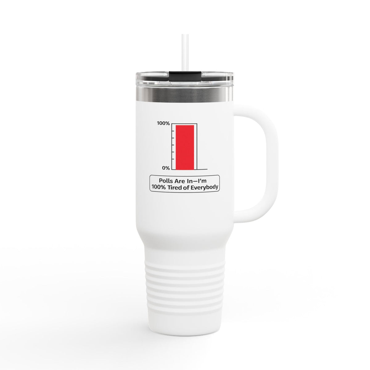 “Polls Are In—I'm 100% Tired of Everybody” 40oz Parody Travel Mug - Drinkware, Tumblers & Travel Mugs - EpiAl's Shop
