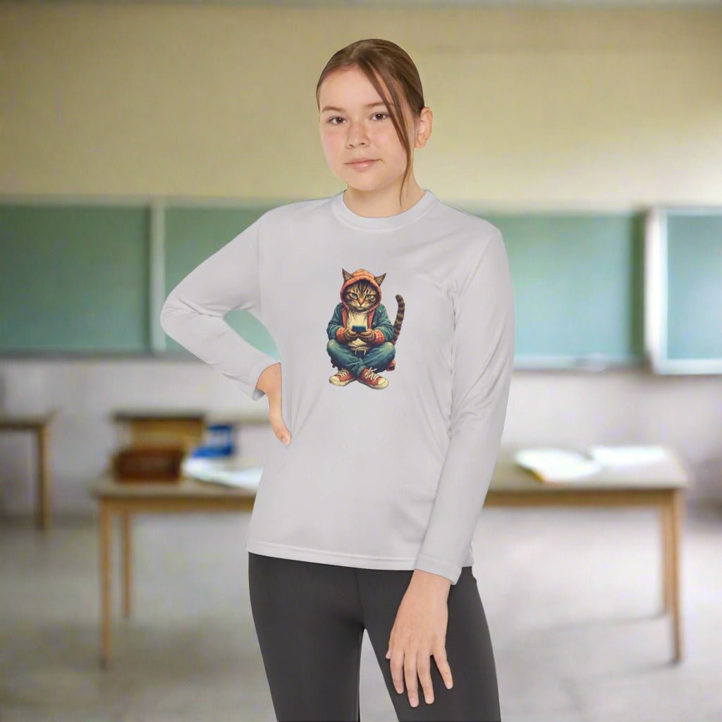 Popular Cat Lover's Youth Long Sleeve Tee, Cute Cat Apparel - Clothing, Kids & Infants - EpiAl's Shop