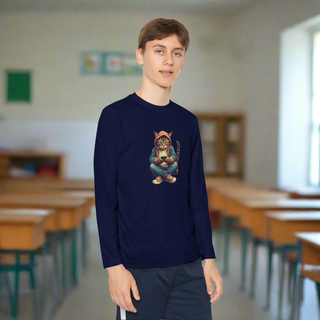 Popular Cat Lover's Youth Long Sleeve Tee, Cute Cat Apparel - Clothing, Kids & Infants - EpiAl's Shop