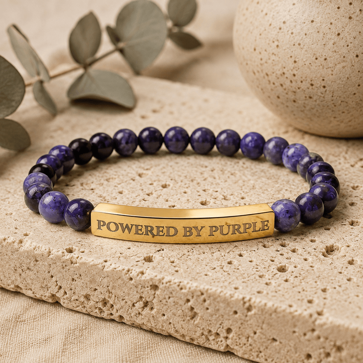 Powered by Purple Sodalite Epilepsy Awareness Bracelet - Jewelry, Bracelets - EpiAl's Shop