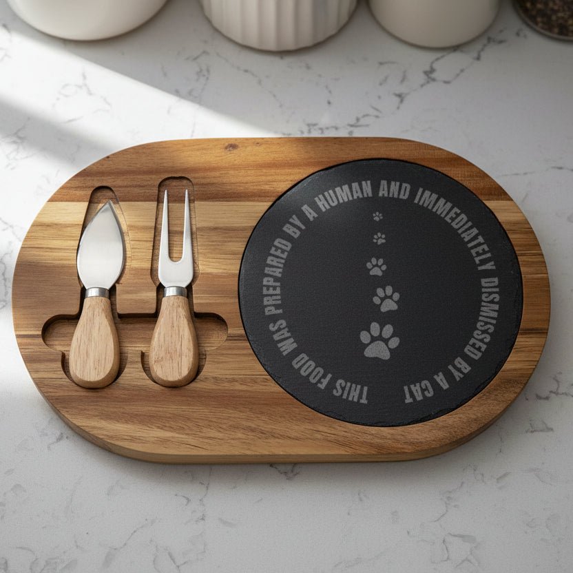 Prepared by a Human, Dismissed by a Cat – Charcuterie Board - Boards & Trays, Charcuterie - EpiAl's Shop