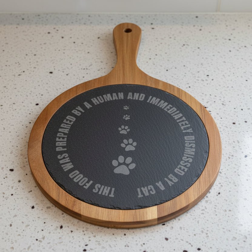 Prepared by a Human, Dismissed by a Cat – Charcuterie Board - Boards & Trays, Charcuterie - EpiAl's Shop