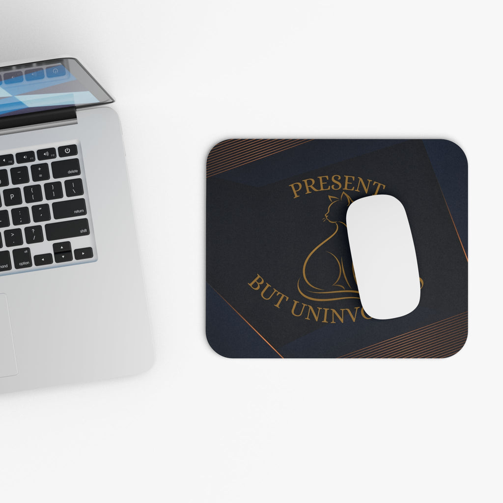 Present, But Uninvolved Cat Mouse Pad | Gold Cat Desk Accessory - Pads, Mouse & Desk - EpiAl's Shop
