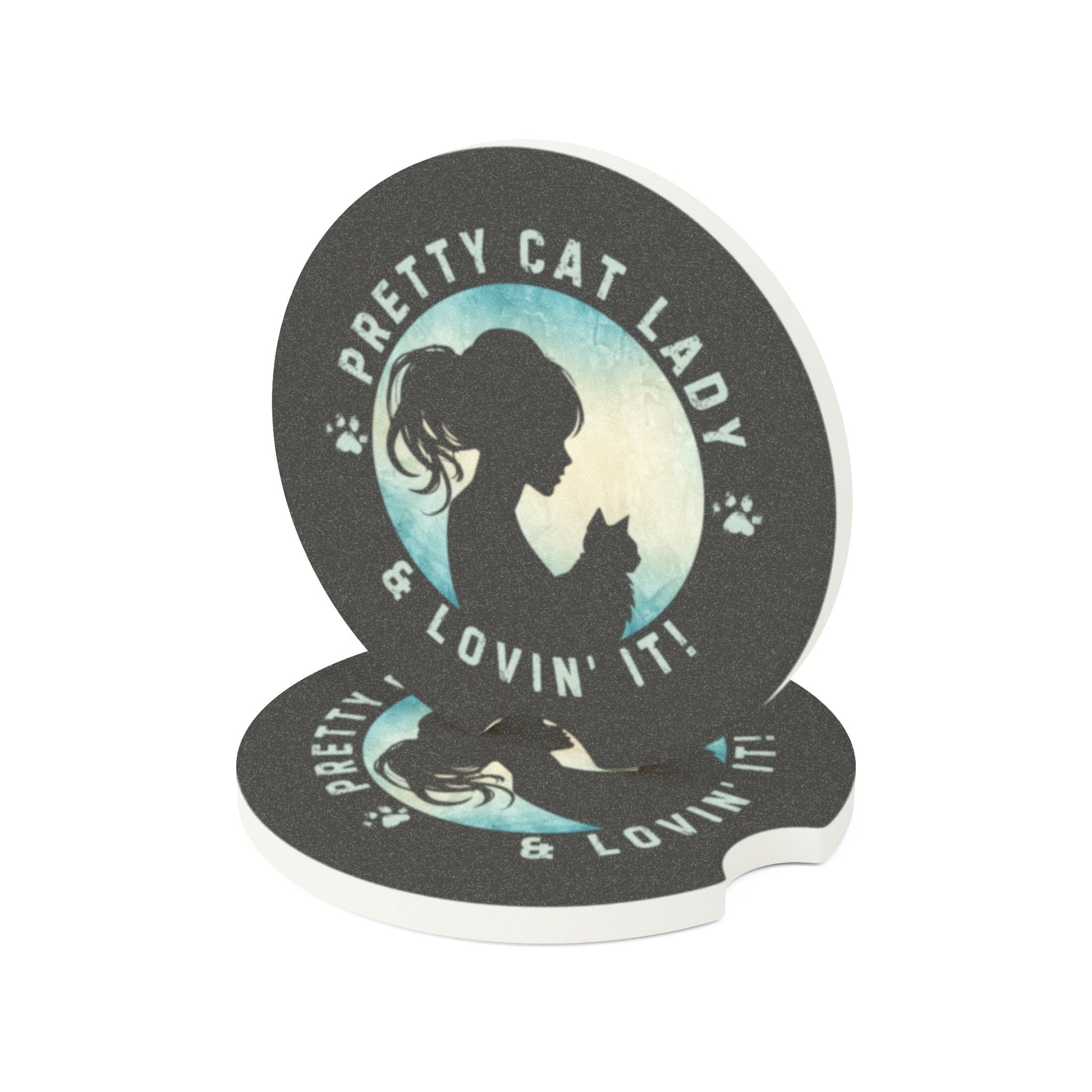 Pretty Cat Lady Soapstone Car Coaster - Vehicle Accessories - EpiAl's Shop