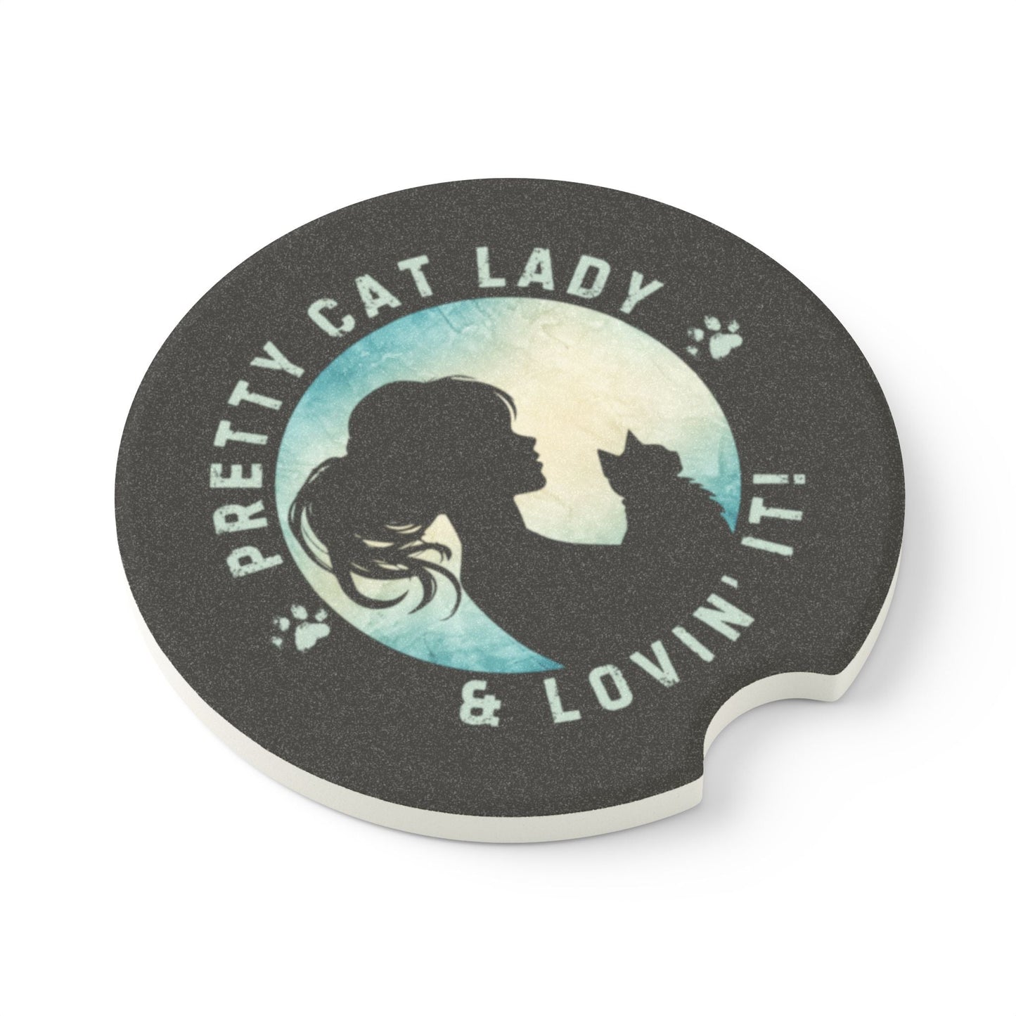 Pretty Cat Lady Soapstone Car Coaster - Vehicle Accessories - EpiAl's Shop