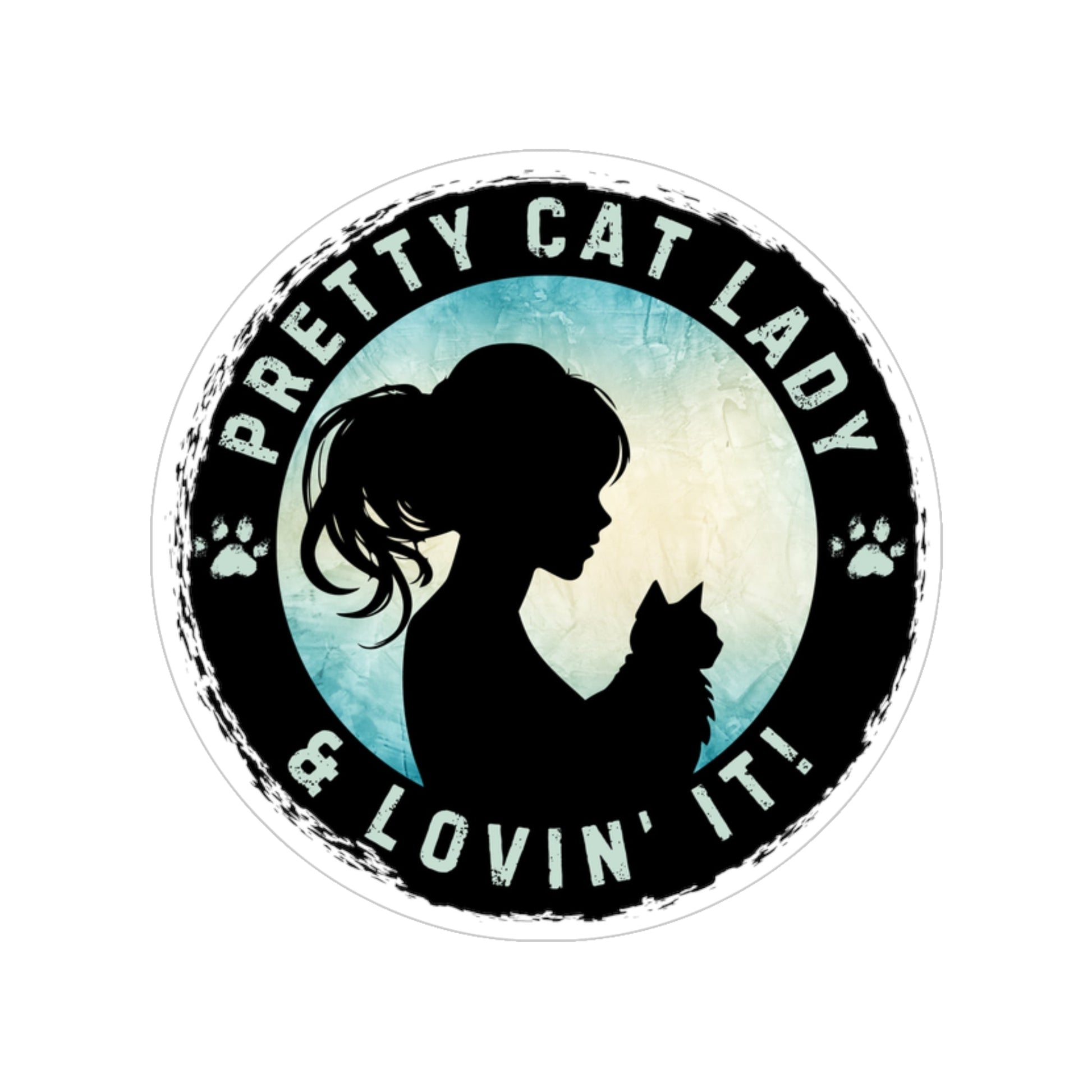 Pretty Cat Lady Transparent Outdoor Stickers, Round, 1pcs - Paper products - EpiAl's Shop