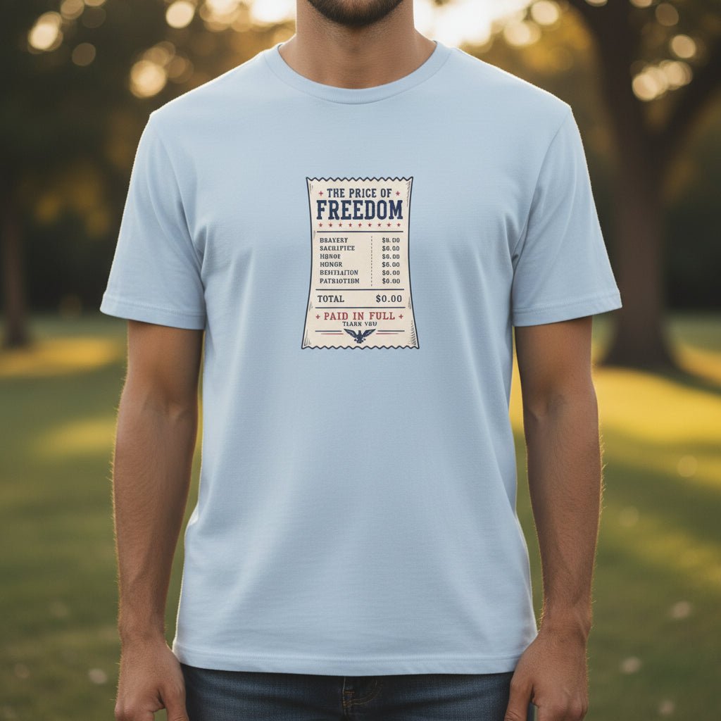 Price of Freedom Patriotic Receipt T-Shirt | Americana Graphic Tee - Clothing, Unisex, T-Shirts - EpiAl's Shop