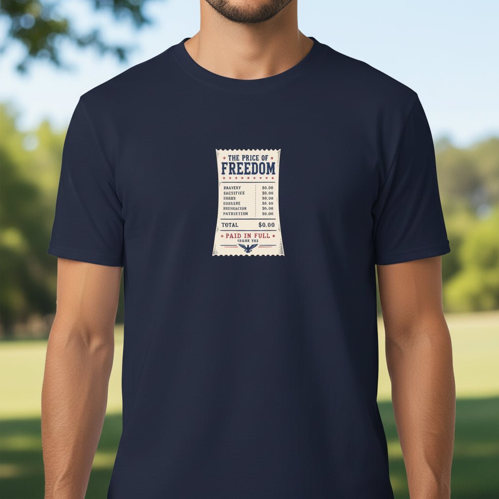 Price of Freedom Patriotic Receipt T-Shirt | Americana Graphic Tee - Clothing, Unisex, T-Shirts - EpiAl's Shop