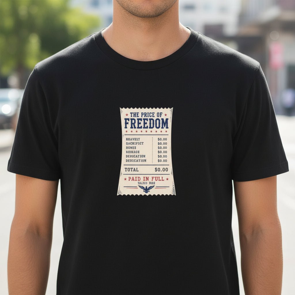 Price of Freedom Patriotic Receipt T-Shirt | Americana Graphic Tee - Clothing, Unisex, T-Shirts - EpiAl's Shop