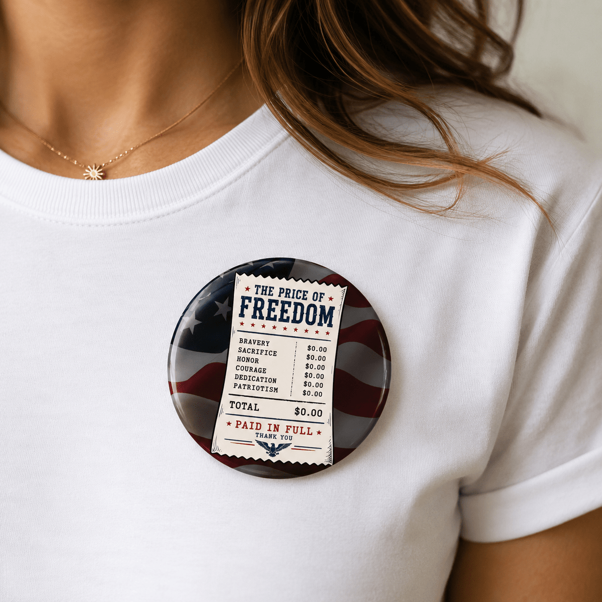 Price of Freedom Receipt Pinback Button | Patriotic Americana 3" Button - Buttons, Pinback - EpiAl's Shop