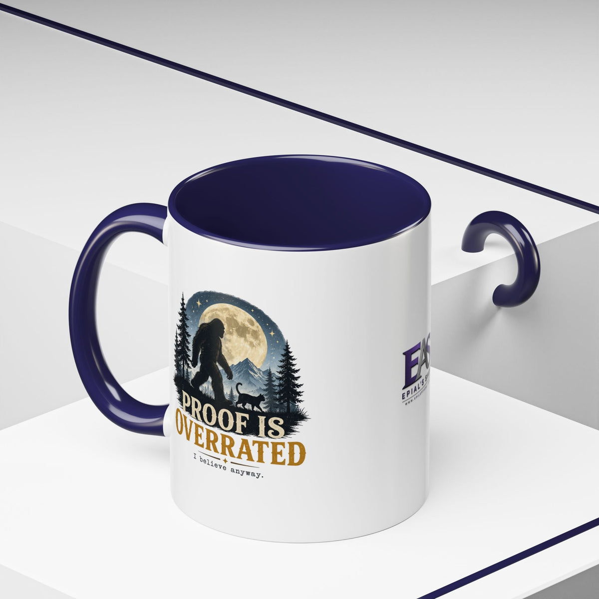 Proof Is Overrated Sasquatch & Black Cat Accent Mug - Drinkware, Coffee Mugs - EpiAl's Shop