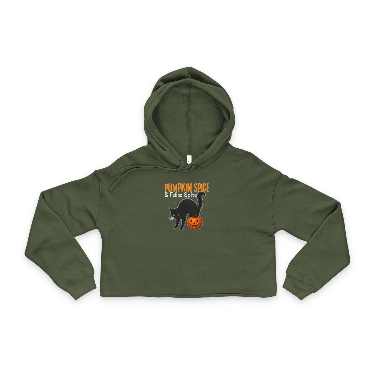 Pumpkin Spice & Feline Spite Cropped Hoodie - Clothing, Women, Hoodies, Cropped - EpiAl's Shop