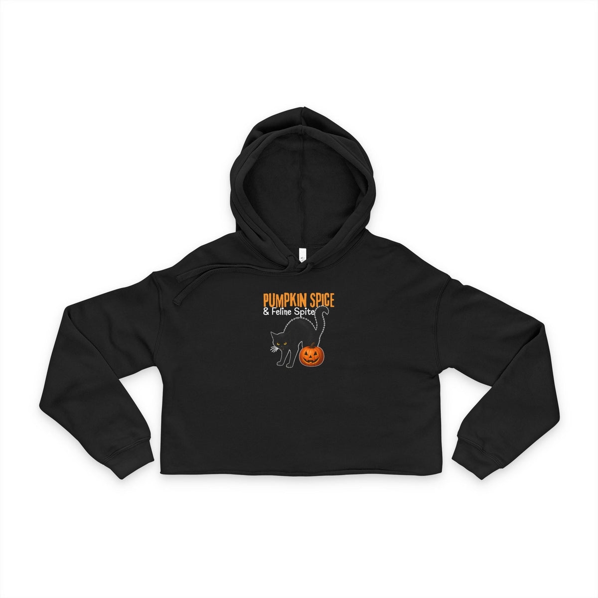 Pumpkin Spice & Feline Spite Cropped Hoodie - Clothing, Women, Hoodies, Cropped - EpiAl's Shop