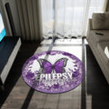 Purple Butterfly Epilepsy Awareness Round Rug - Decor, Home, Rugs & Doormats - EpiAl's Shop