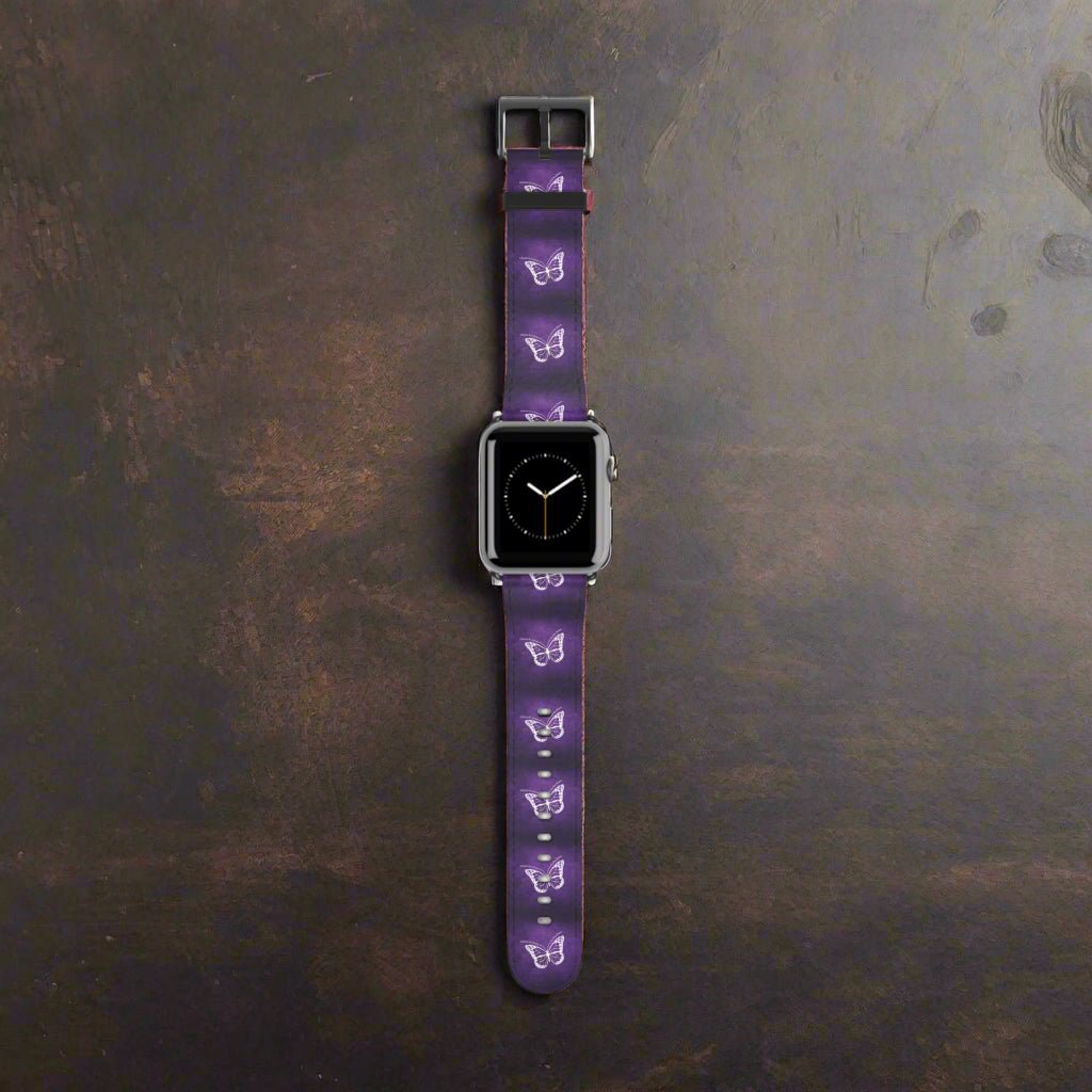 Purple Butterfly Epilepsy Awareness Watch Band - Jewelry, Watch Bands - EpiAl's Shop