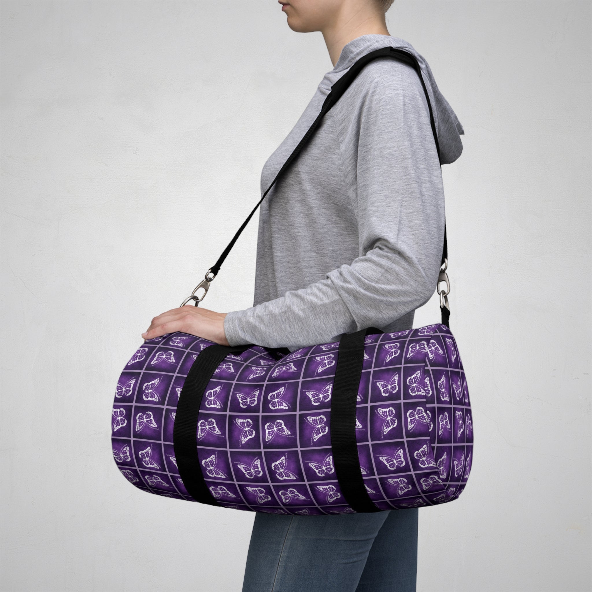 Purple Butterfly Pattern Duffel Bag - Bags, Duffel - EpiAl's Shop