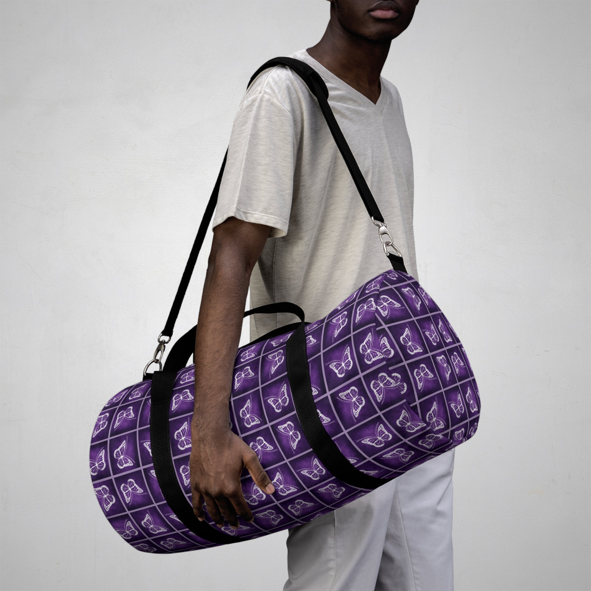 Purple Butterfly Pattern Duffel Bag - Bags, Duffel - EpiAl's Shop