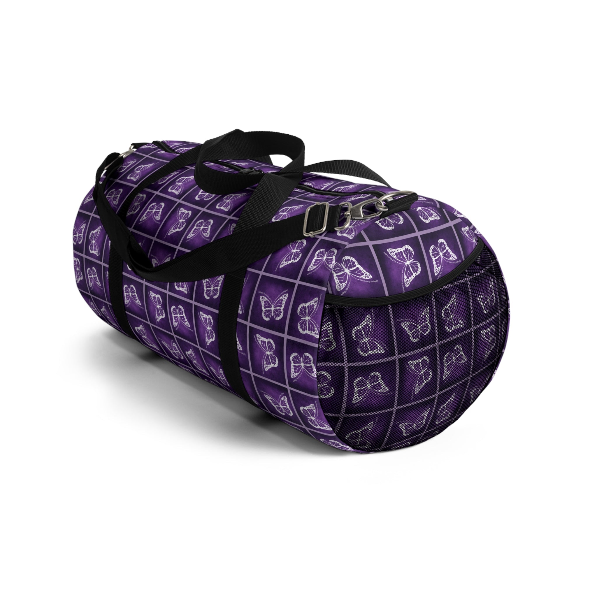 Purple Butterfly Pattern Duffel Bag - Bags, Duffel - EpiAl's Shop