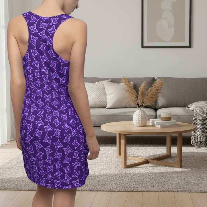 Purple Butterfly Racerback Dress – Epilepsy Awareness Lightweight Athletic Dress - Clothing, Women, Dresses - EpiAl's Shop