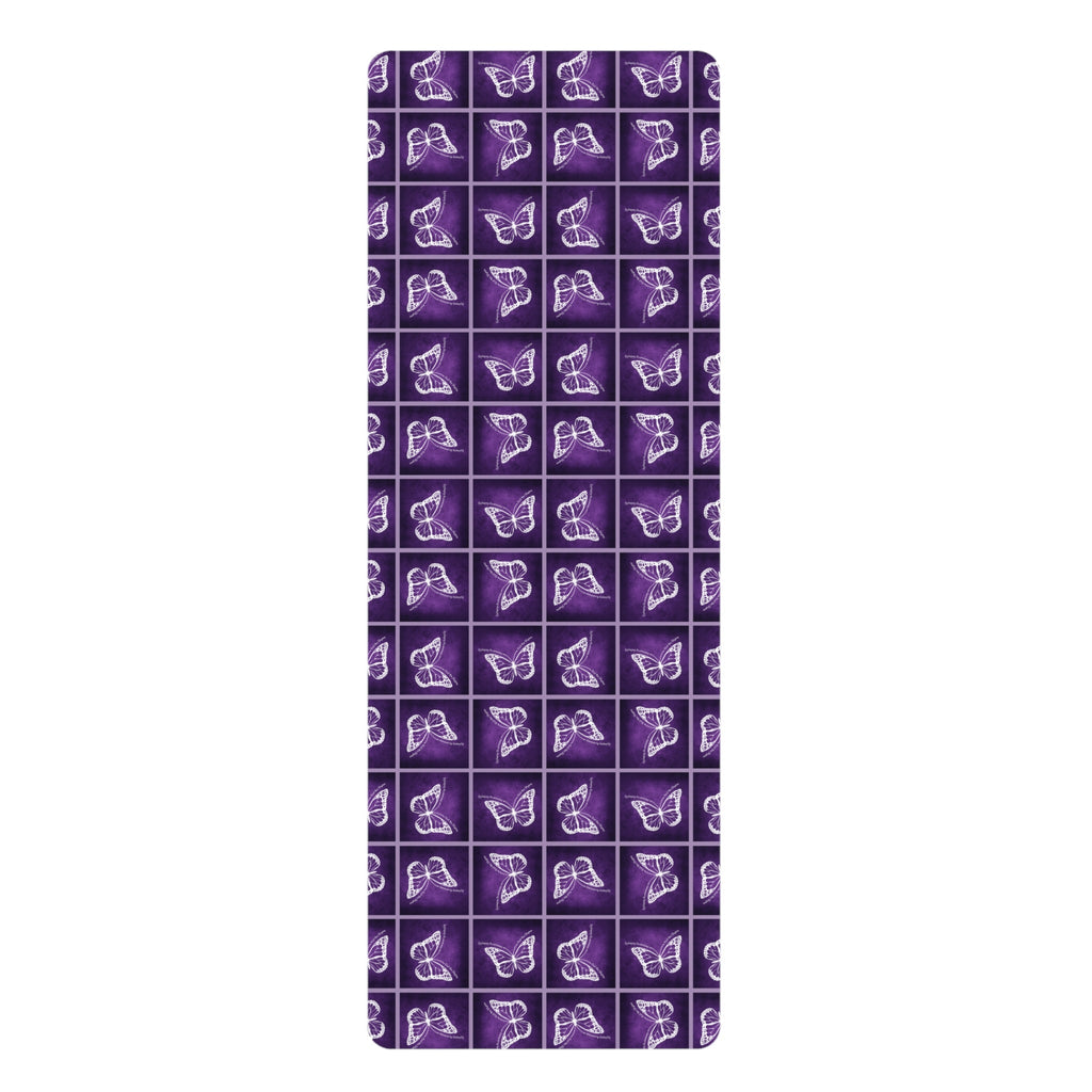 Purple Butterfly Rubber Yoga Mat - Non - Slip, Perfect for Yoga Enthusiasts - Accessories, Yoga Mats - EpiAl's Shop