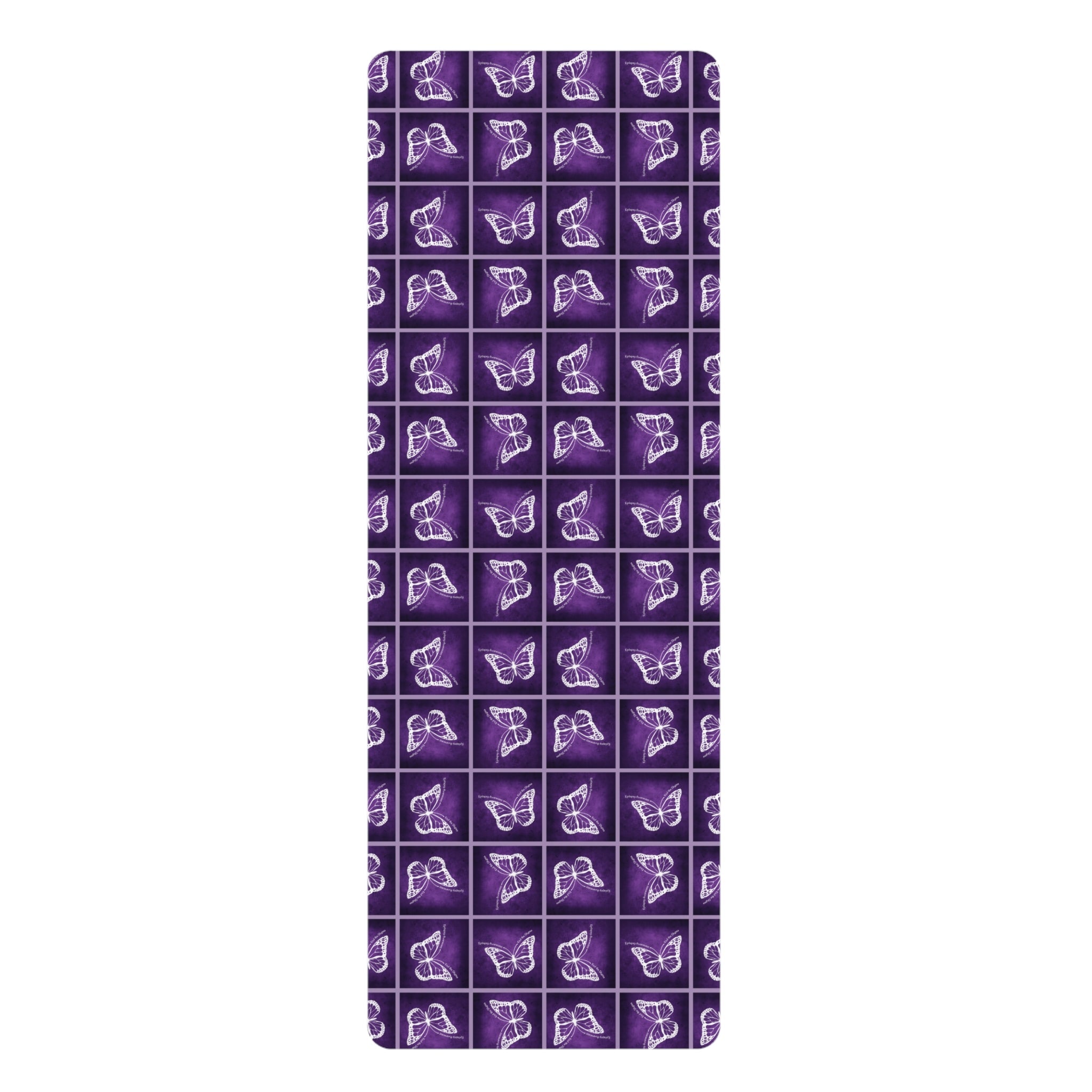 Purple Butterfly Rubber Yoga Mat - Non - Slip, Perfect for Yoga Enthusiasts - Accessories, Yoga Mats - EpiAl's Shop