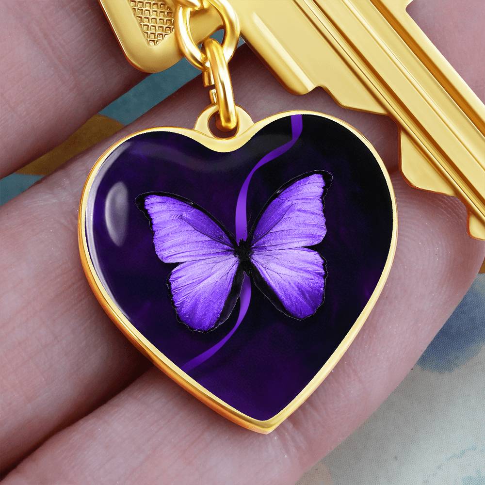Purple Butterfly Seizure Awareness Keychain - Jewelry - Epileptic Al’s Shop