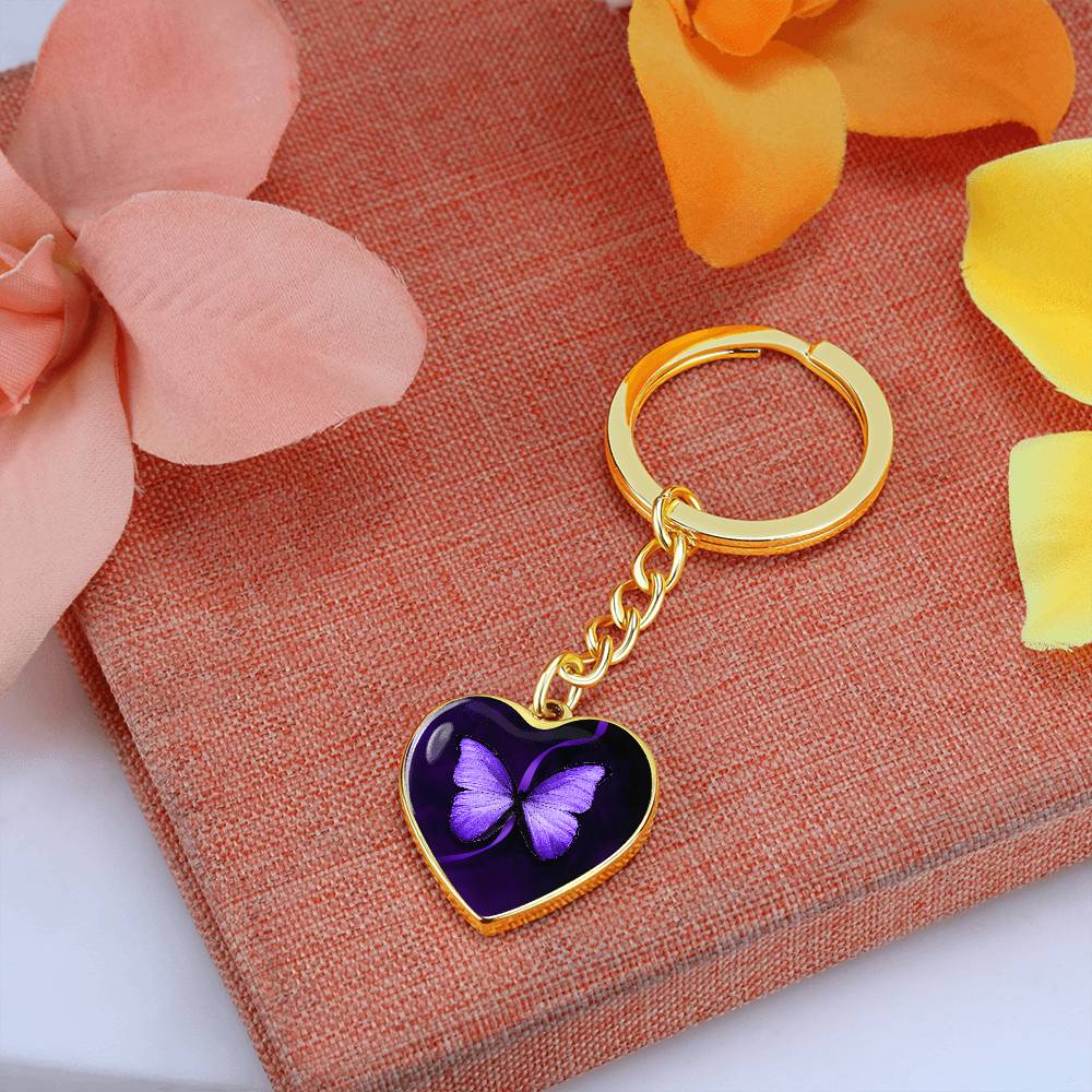 Purple Butterfly Seizure Awareness Keychain - Jewelry - Epileptic Al’s Shop