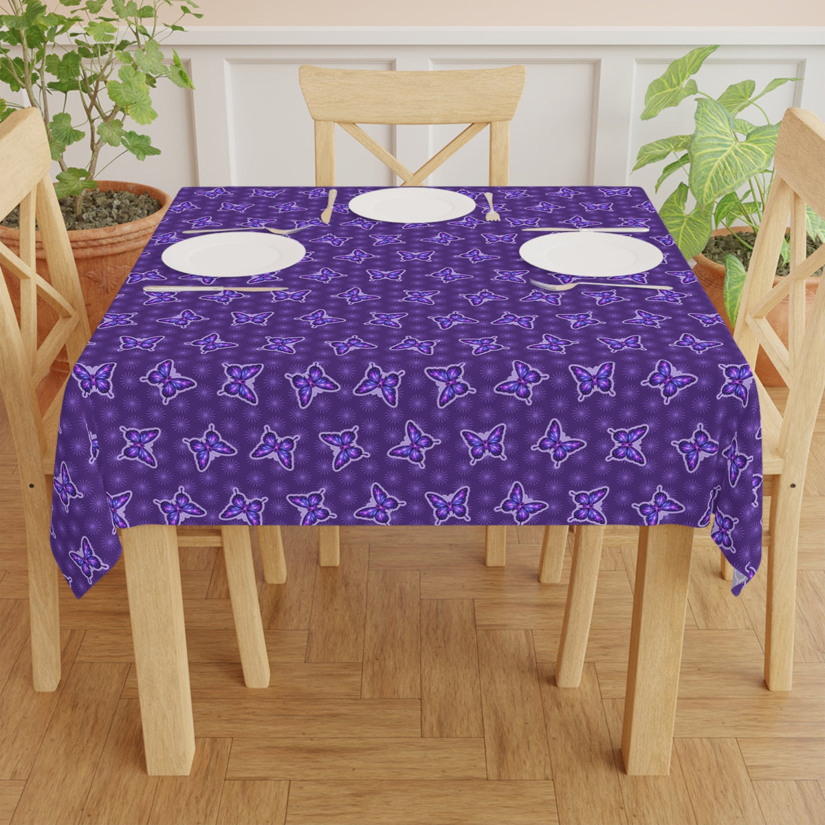 Purple Butterfly Tablecloth – Awareness-Inspired Home Decor - Decor, Home, Tablecloths & Runners - EpiAl's Shop