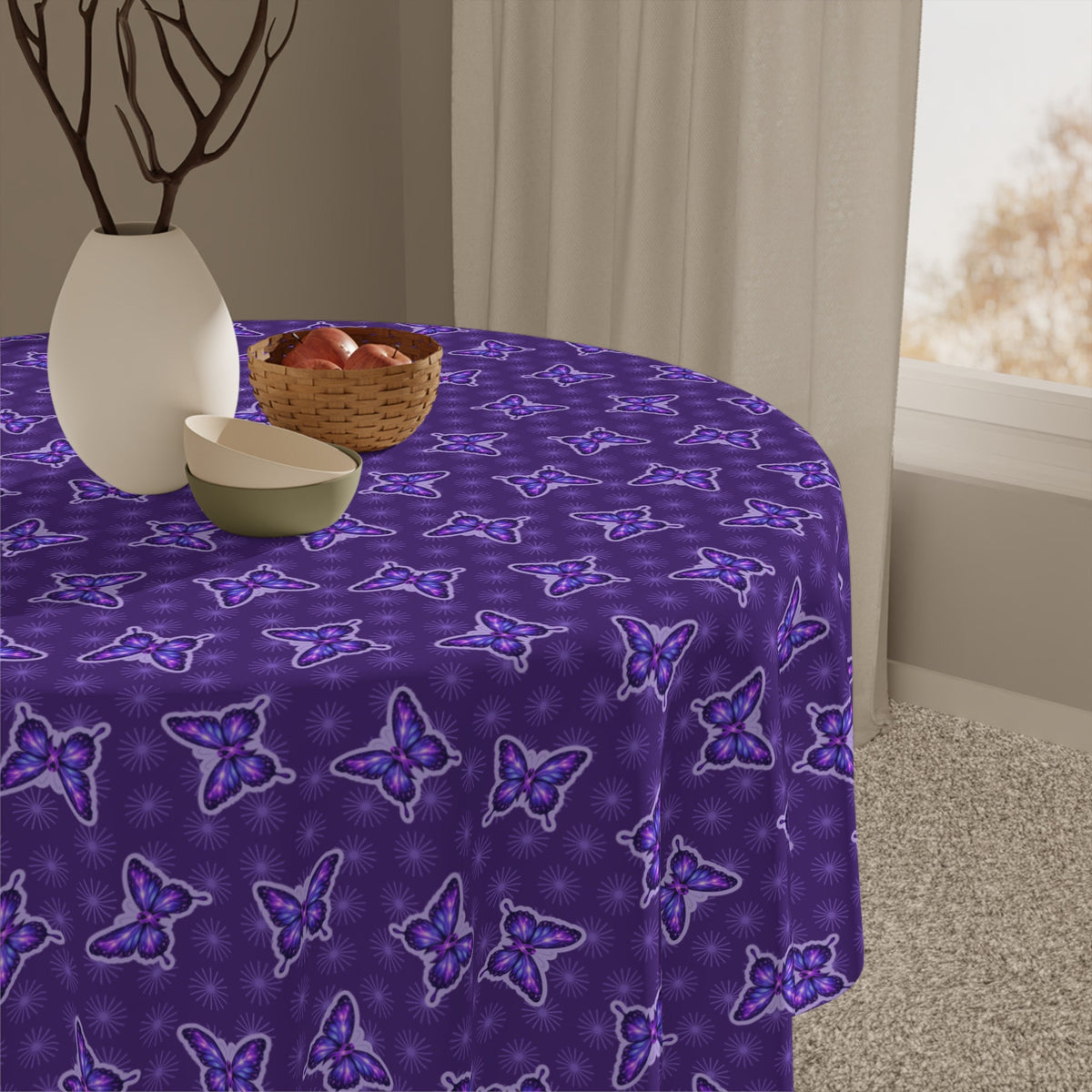 Purple Butterfly Tablecloth – Awareness-Inspired Home Decor - Decor, Home, Tablecloths & Runners - EpiAl's Shop