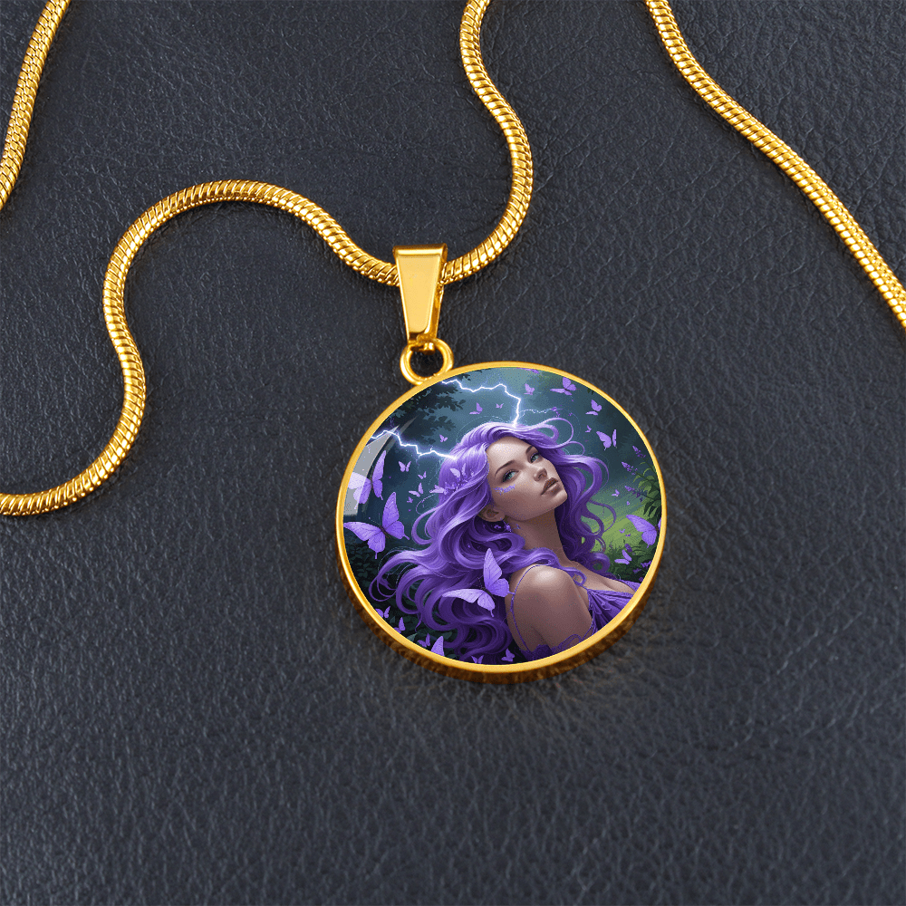 Purple Butterfly Warrior Pendant Necklace - Jewelry, Necklaces - EpiAl's Shop