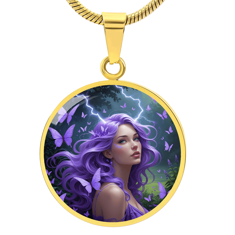 Purple Butterfly Warrior Pendant Necklace - Jewelry, Necklaces - EpiAl's Shop