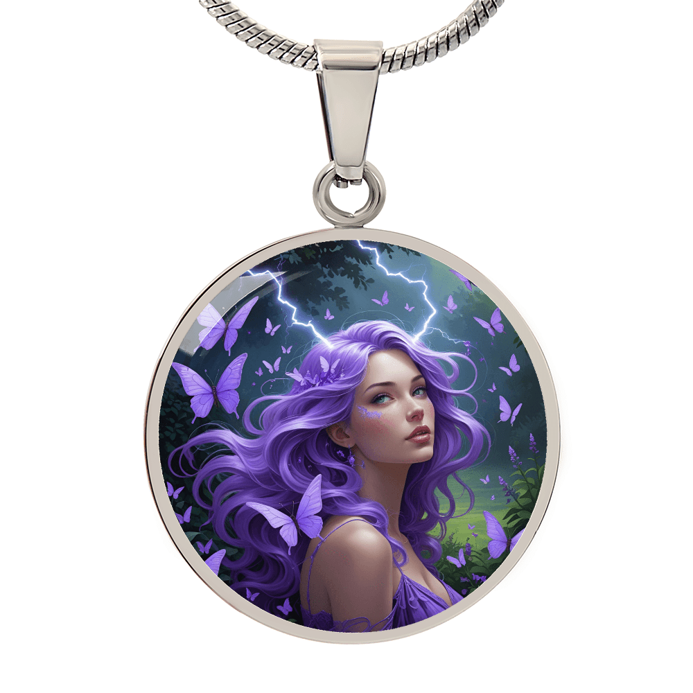 Purple Butterfly Warrior Pendant Necklace - Jewelry, Necklaces - EpiAl's Shop