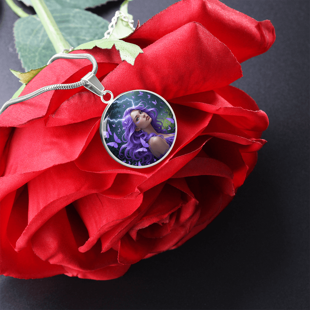 Purple Butterfly Warrior Pendant Necklace - Jewelry, Necklaces - EpiAl's Shop