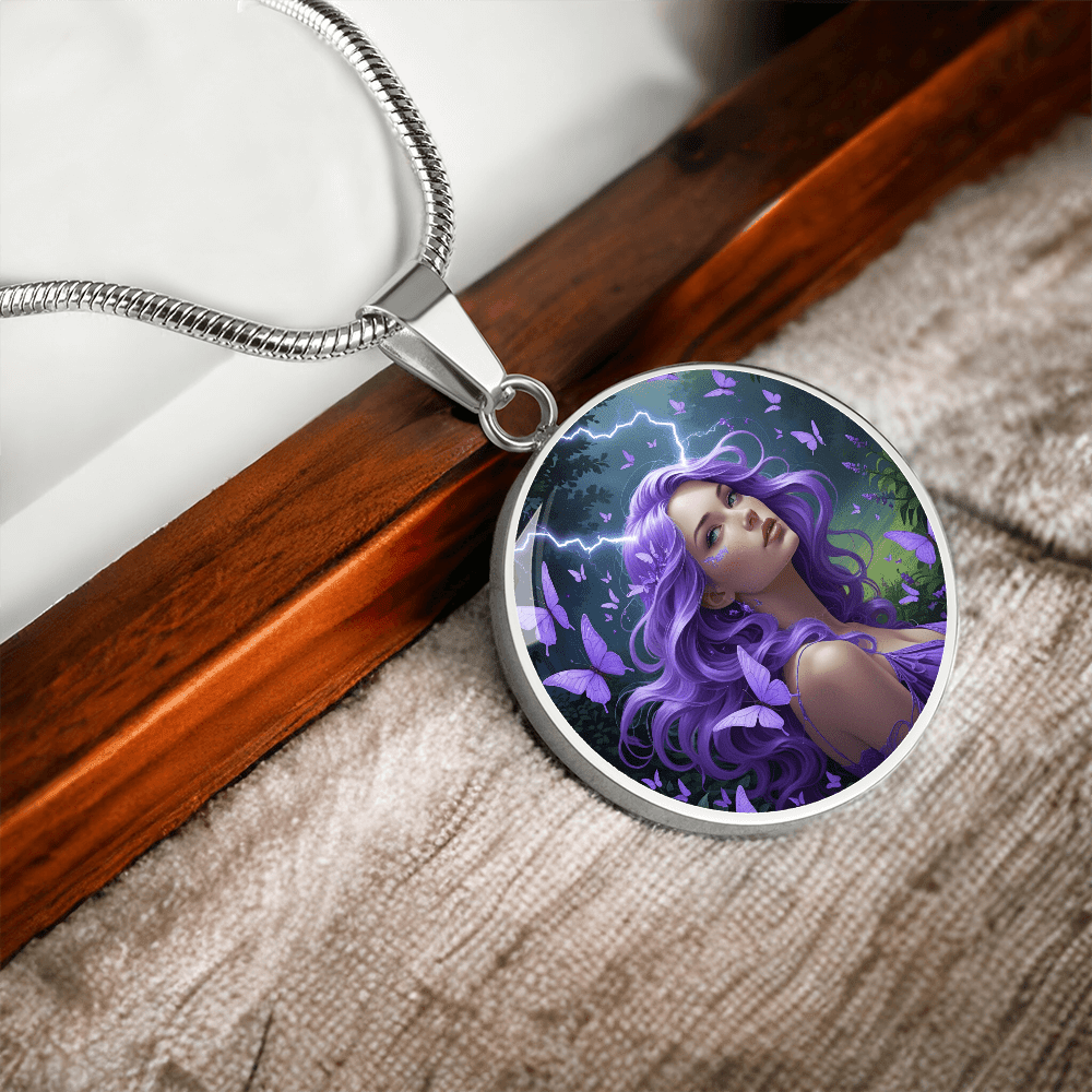 Purple Butterfly Warrior Pendant Necklace - Jewelry, Necklaces - EpiAl's Shop