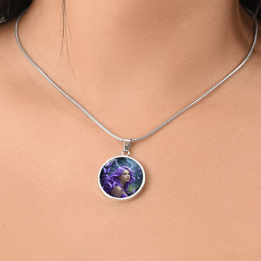 Purple Butterfly Warrior Pendant Necklace - Jewelry, Necklaces - EpiAl's Shop