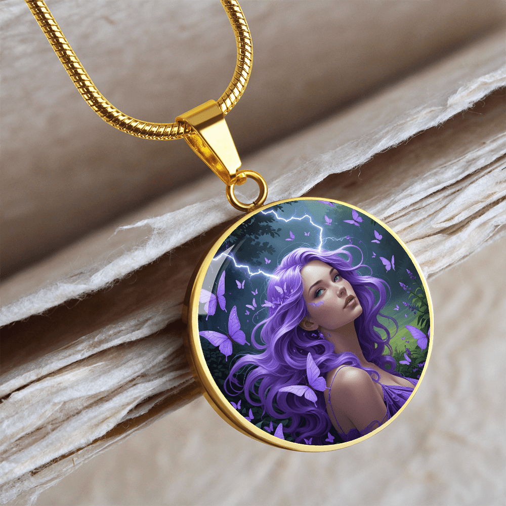 Purple Butterfly Warrior Pendant Necklace - Jewelry, Necklaces - EpiAl's Shop