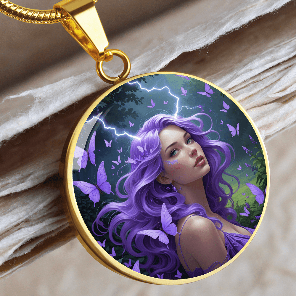 Purple Butterfly Warrior Pendant Necklace - Jewelry, Necklaces - EpiAl's Shop