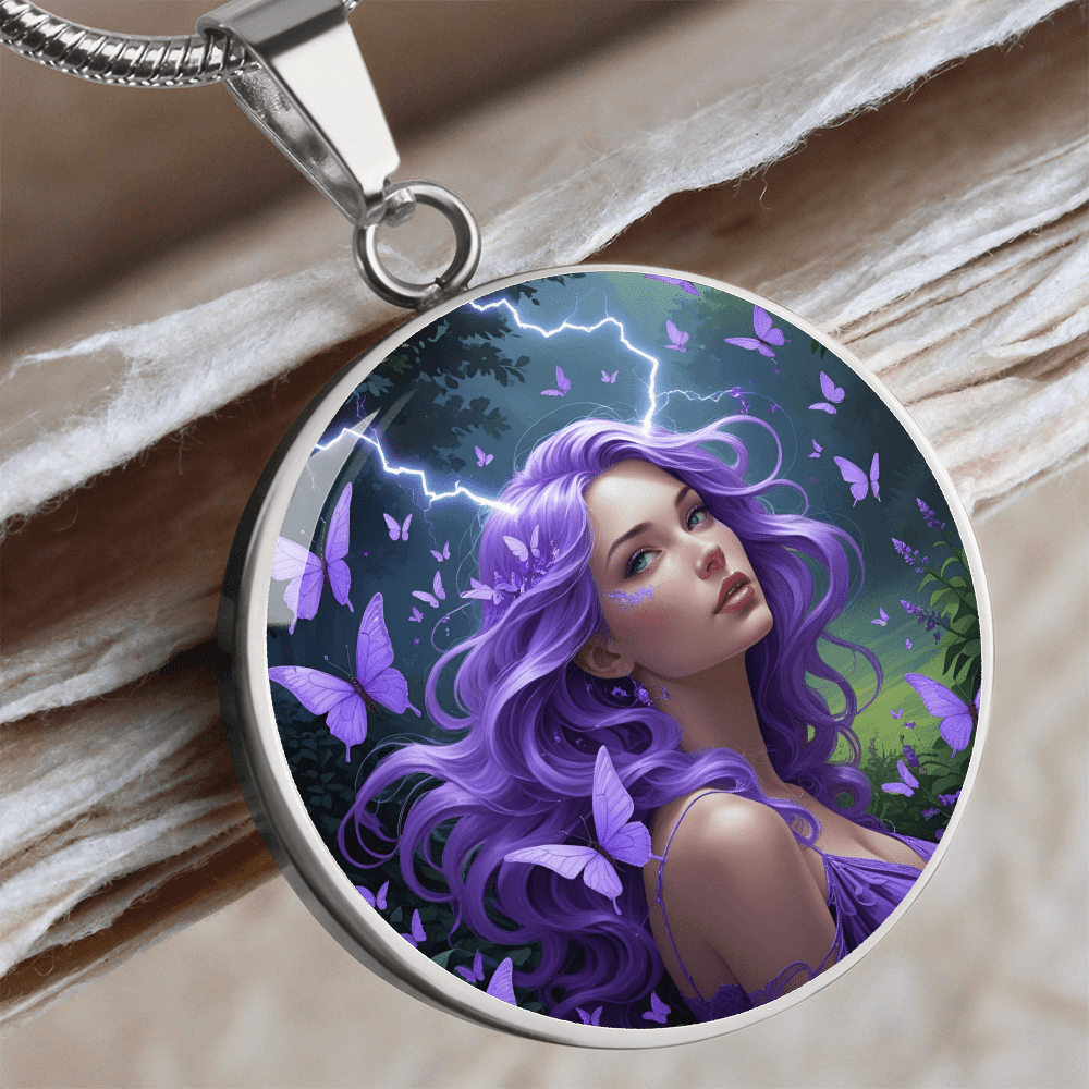 Purple Butterfly Warrior Pendant Necklace - Jewelry, Necklaces - EpiAl's Shop