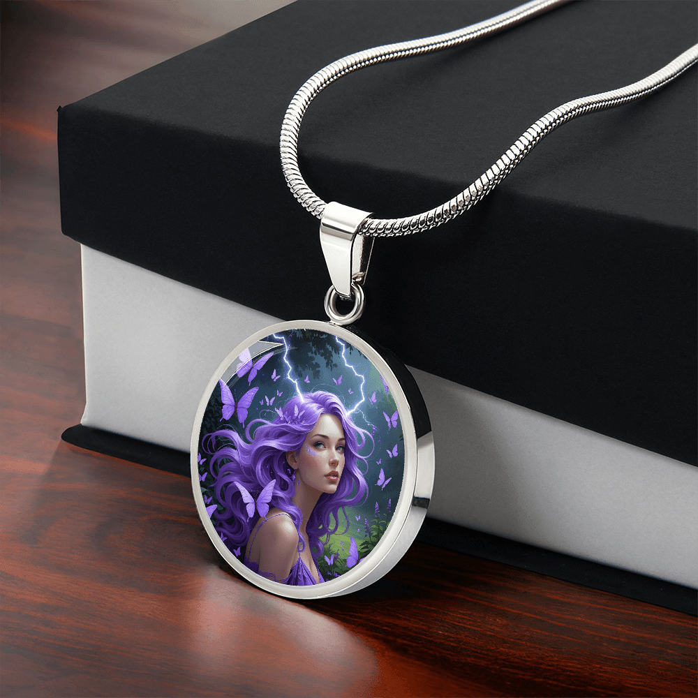 Purple Butterfly Warrior Pendant Necklace - Jewelry, Necklaces - EpiAl's Shop