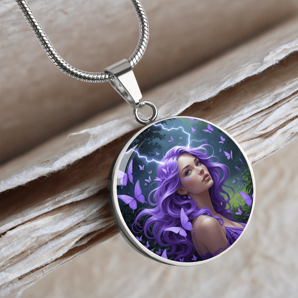Purple Butterfly Warrior Pendant Necklace - Jewelry, Necklaces - EpiAl's Shop