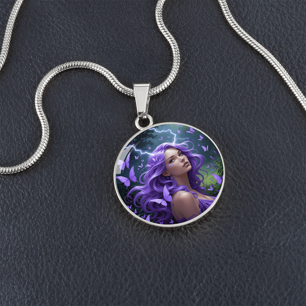 Purple Butterfly Warrior Pendant Necklace - Jewelry, Necklaces - EpiAl's Shop