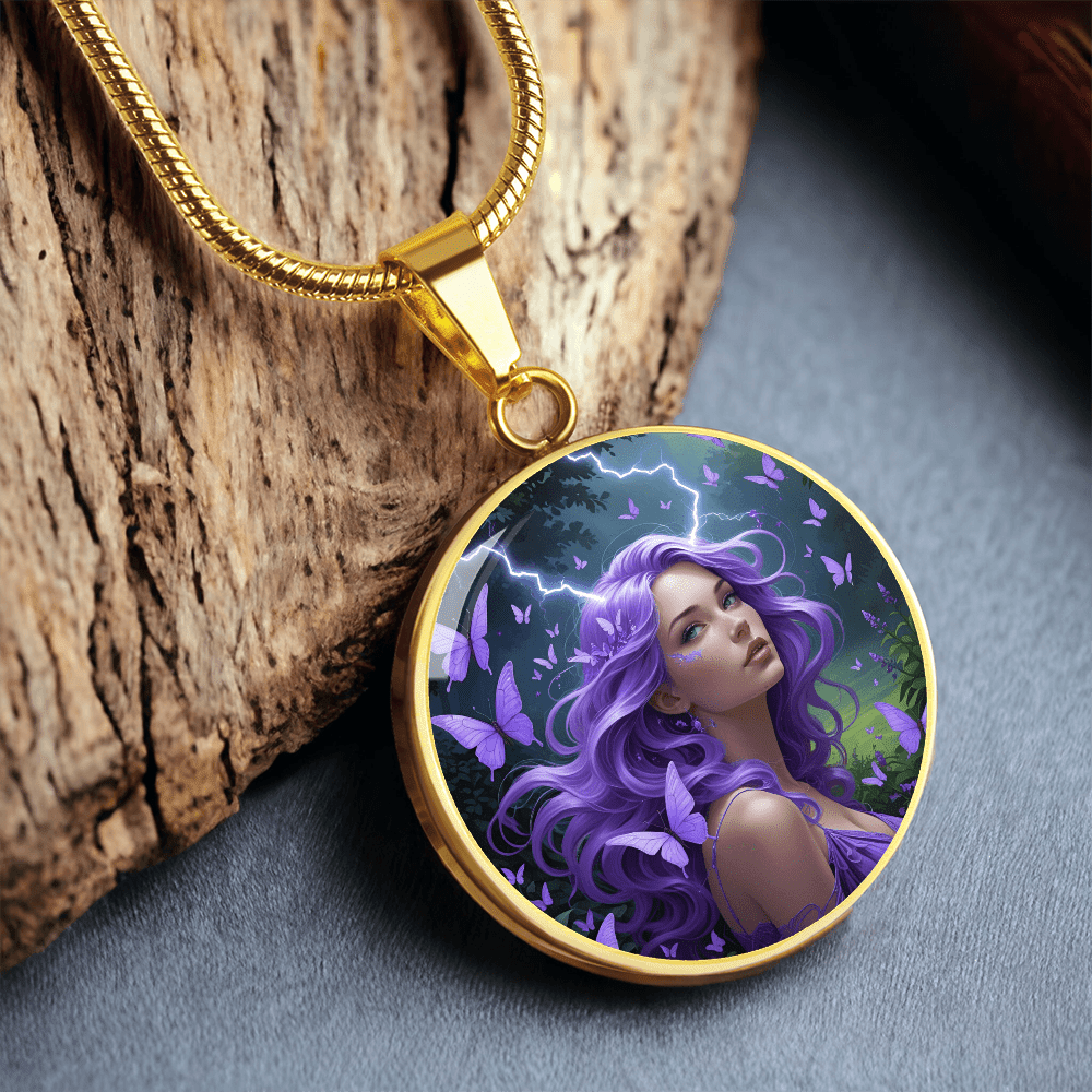 Purple Butterfly Warrior Pendant Necklace - Jewelry, Necklaces - EpiAl's Shop