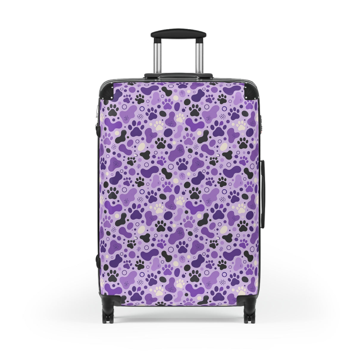Purple Cat Paw Print Hard-Shell Suitcase | Abstract Cat Lover Luggage - Bags, Suitcases - EpiAl's Shop