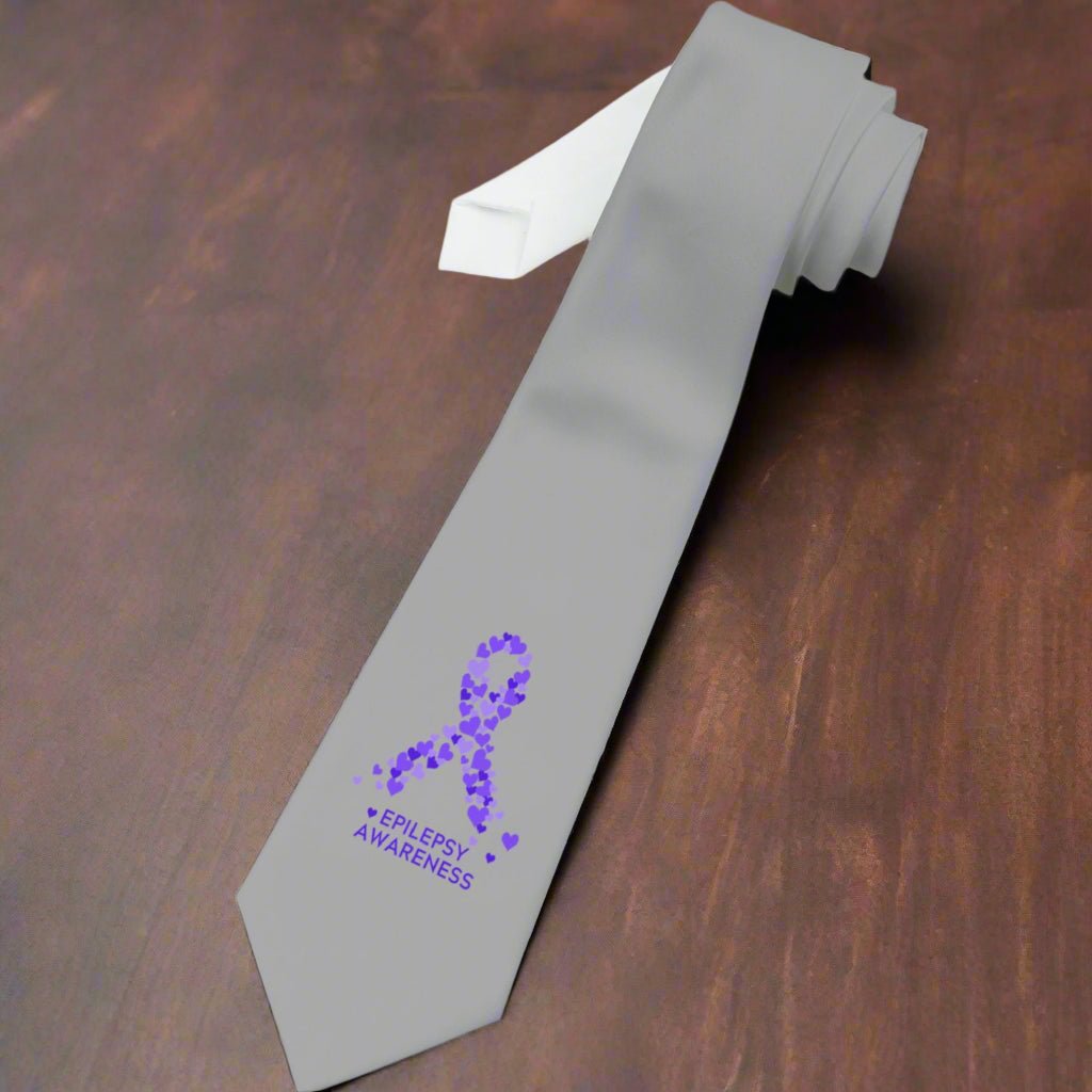 Purple Epilepsy Awareness Necktie, Formal Wear - Clothing, Neckties - EpiAl's Shop