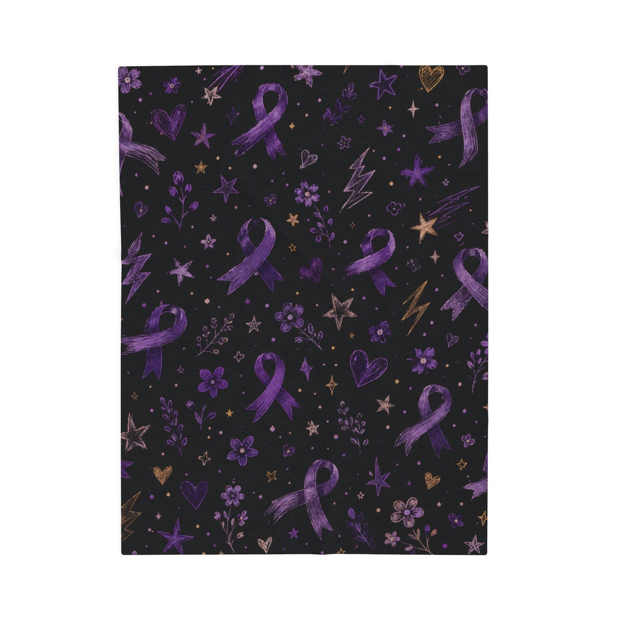 Purple Epilepsy Awareness Ribbon Velveteen Plush Blanket - Decor, Blankets, Throw - EpiAl's Shop